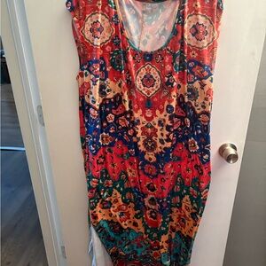 SHEIN Curve Multicolor Patterned Dress